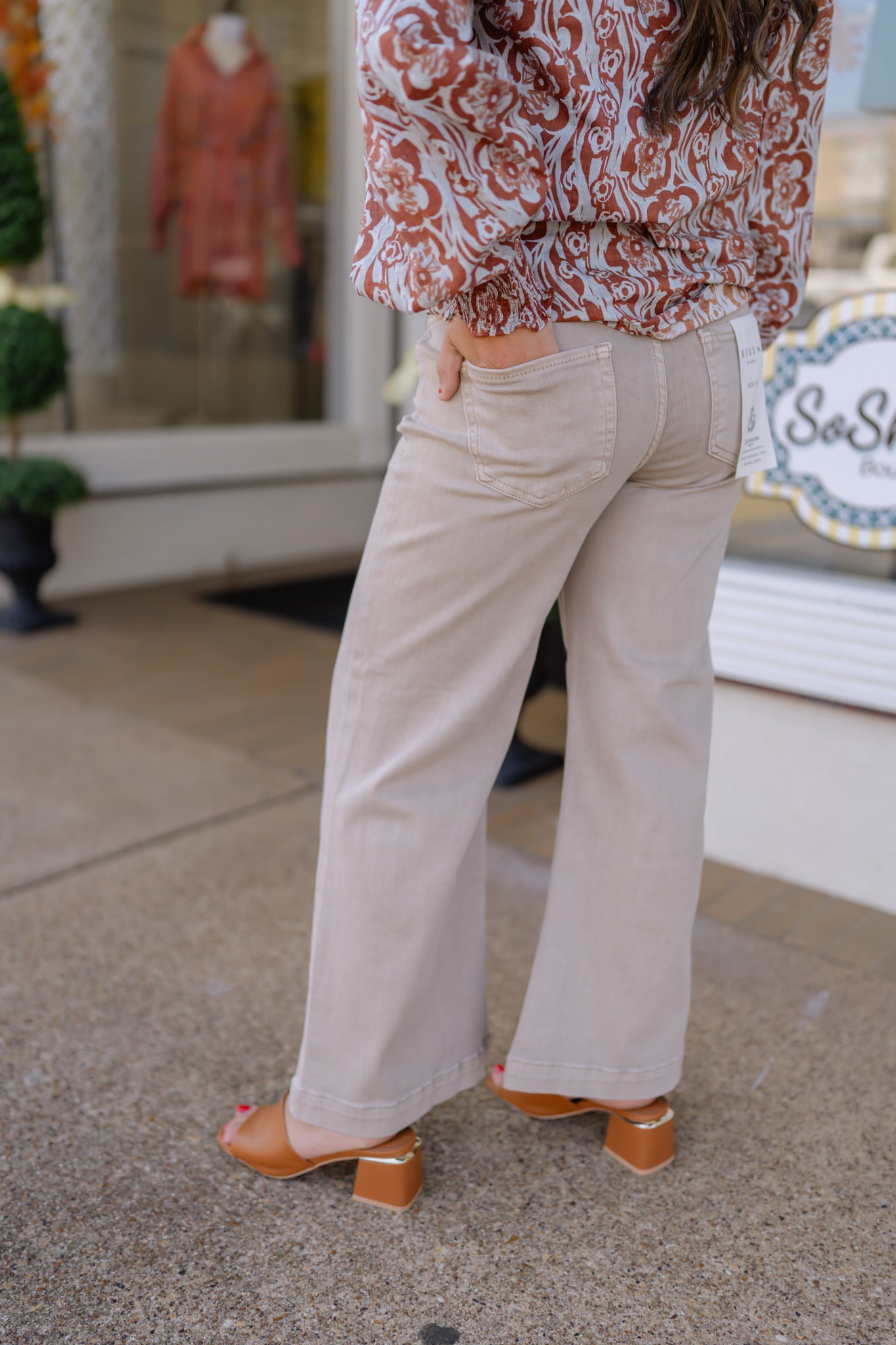 Risen Mid Rise crop wide Leg-Adjustable