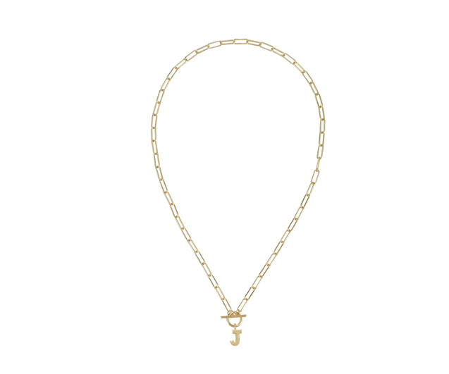 Natalie Wood Design Toggle Initial Necklaces in J  Gold