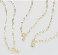 Natalie Wood Design Toggle Initial Necklaces in L Gold