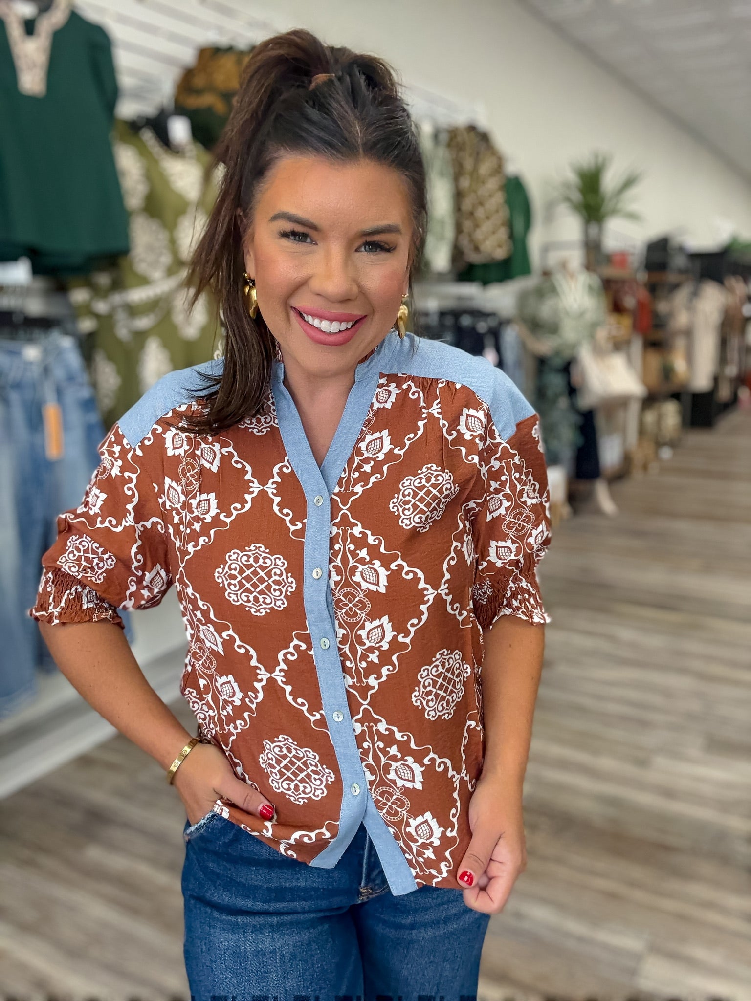 The Flora Top - Brick