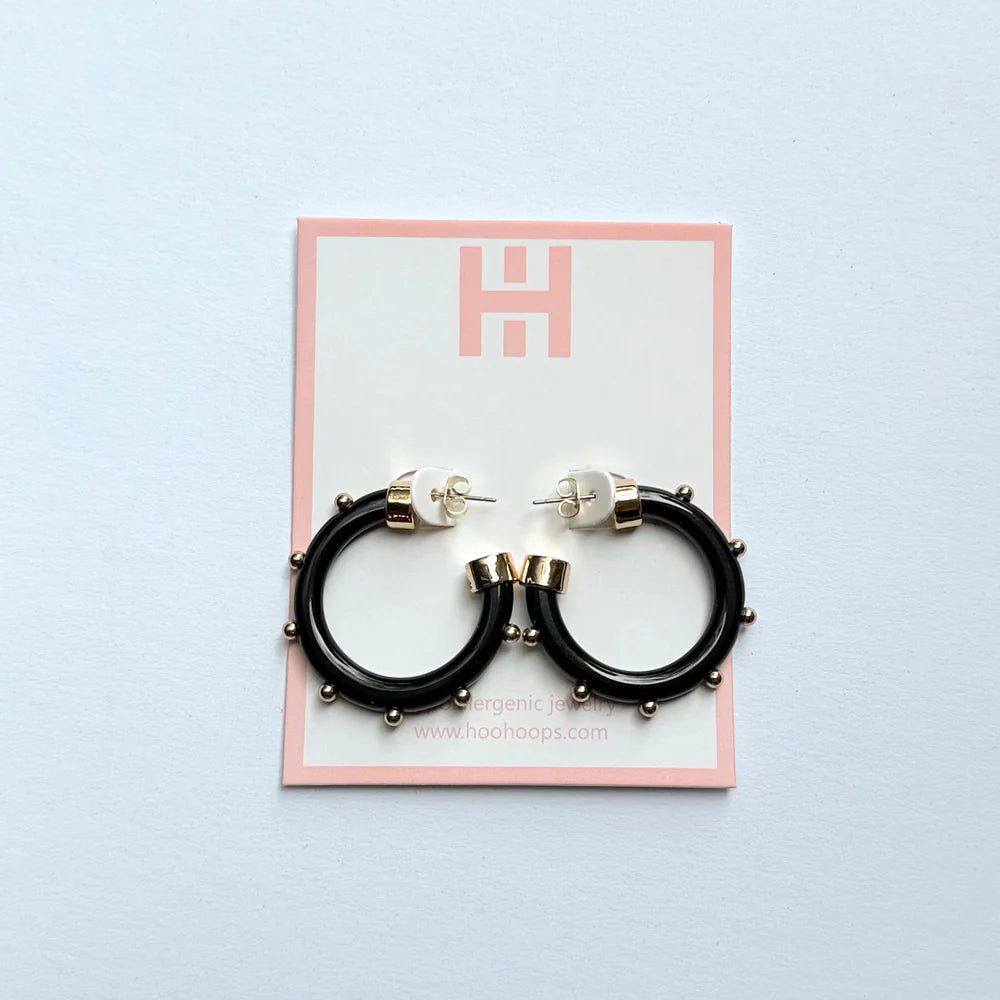Mini Hoop - Black with Gold Balls - Hoo Hoop