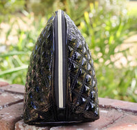 Caroline Hill Capri Large Pouch Black Patent