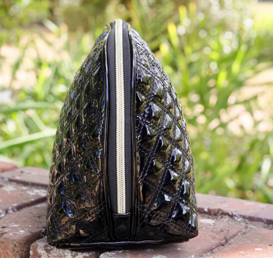 Caroline Hill Capri Large Pouch Black Patent