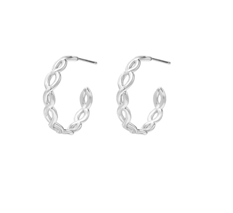 Natalie Wood Bloom Mini Hoop Earrings in Silver