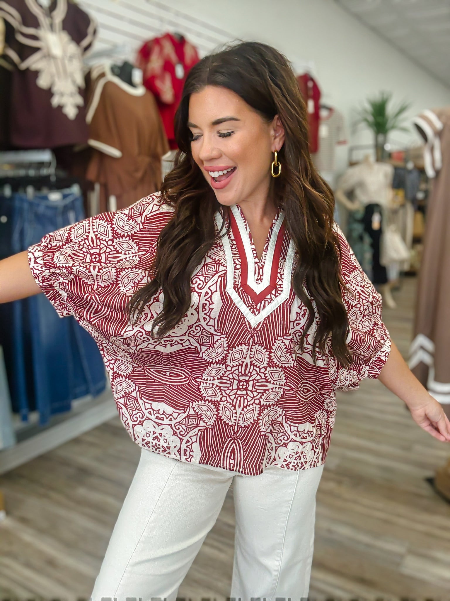 The Lauren top - burgundy