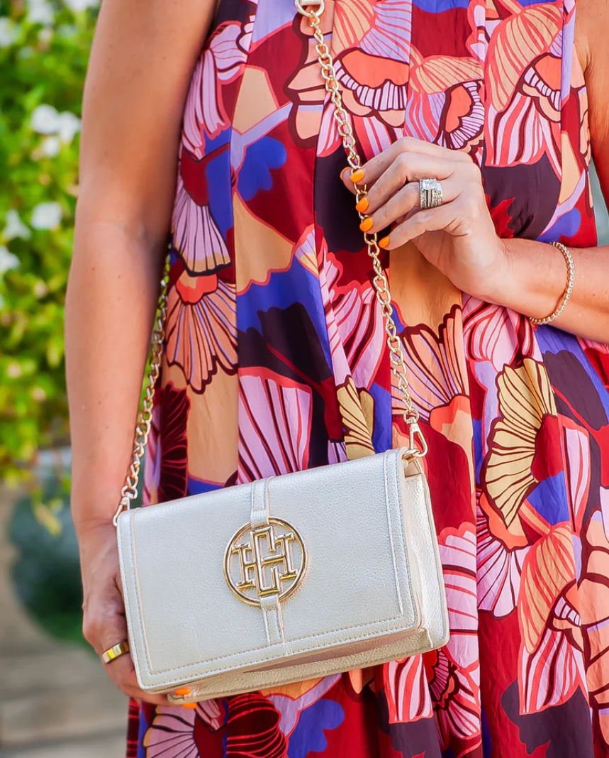 Cecilia Circle Logo Handbag Pearl - Caroline Hill