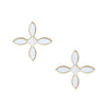 Natalie Wood Design Enamel Cross Stud Earrings in White