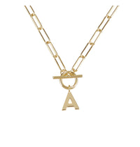 Natalie Woods Designs Toggle Initial Necklaces in A Gold