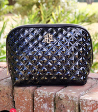 Caroline Hill Capri Large Pouch Black Patent