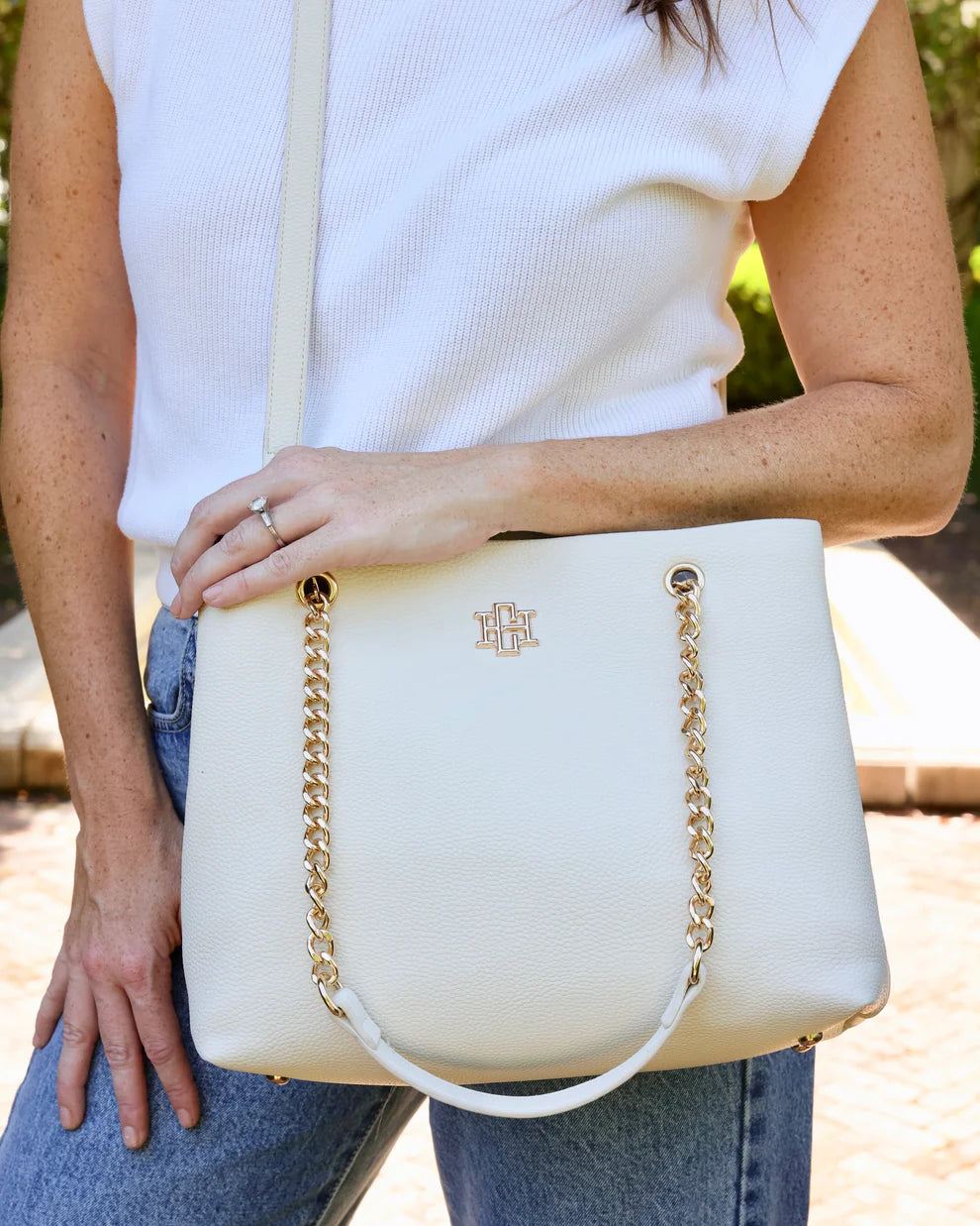 Blair Tote Cream Bag - Caroline Hill