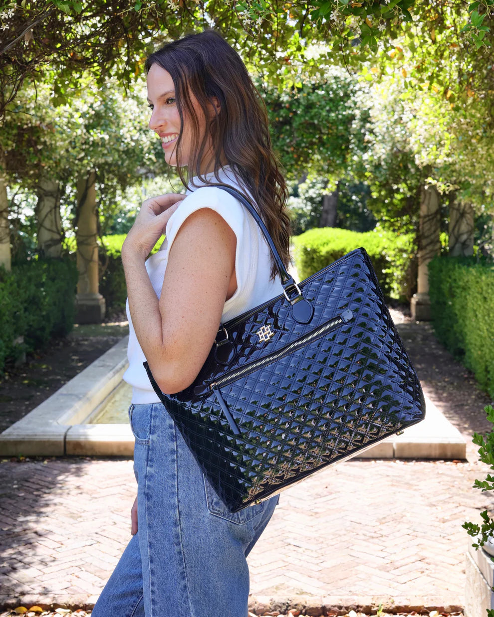 Jayden Tote Black Patent - Caroline Hill