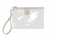 Natalie Wood Design Clearly Fabulous Clear Wristlet in Gold Metallic