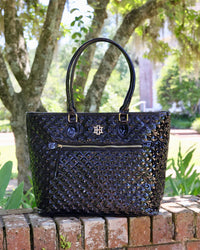 Jayden Tote Black Patent - Caroline Hill