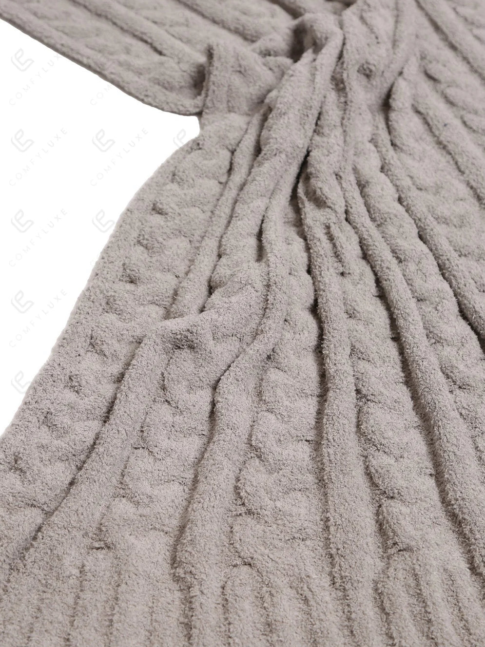 Braided Cable Knit Luxury Soft Throw Blanket - Gray