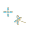 Natalie Wood Design Enamel Cross Stud Earrings in Light Blue