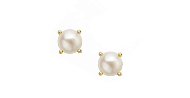 Natalie Wood Design Shine Bright Mini Pearl Stud Earrings Gold