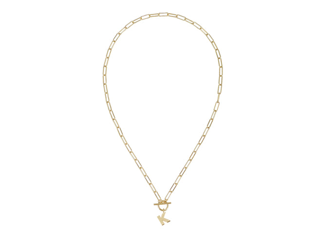 Natalie Wood Design Toggle Initial Necklaces in K Gold