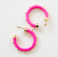 Mini Hoop a Pink with Gold Ball - Hoo Hoop