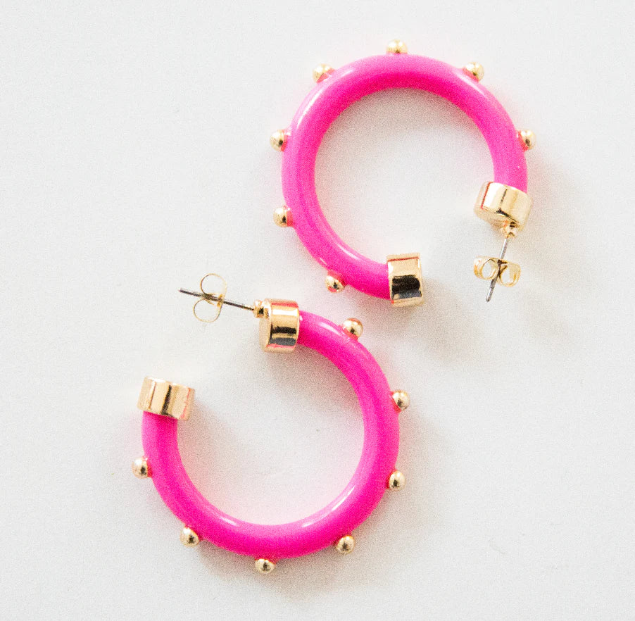 Mini Hoop a Pink with Gold Ball - Hoo Hoop