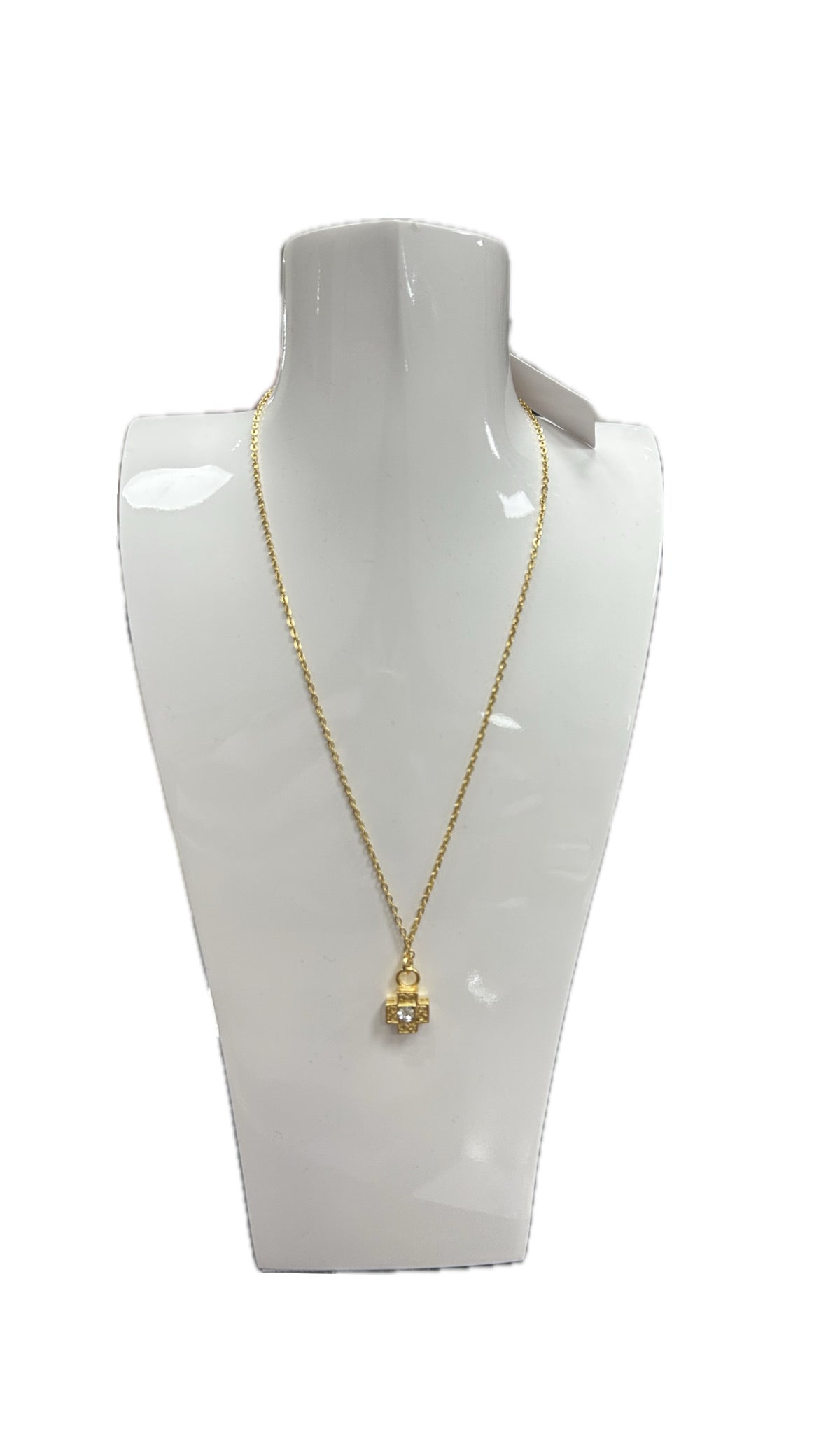 Weisinger Designs 16”-18” small chunky cross with CZ accent