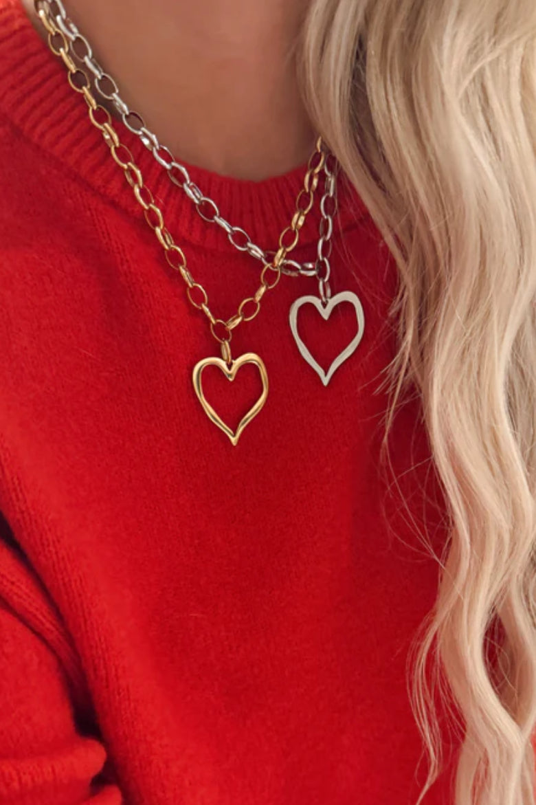 Large Open Heart Necklace