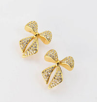 Twinkle Bow Gold Earring