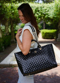 Melissa Tote Bag Black Patent - Caroline Hill