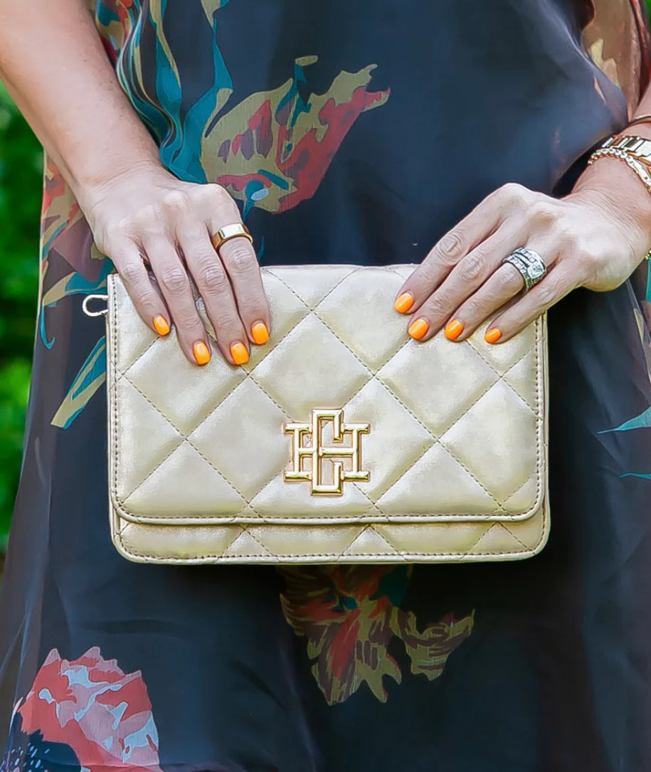 Bryn Clutch/Crossbody Gold Shimmer - Caroline Hill