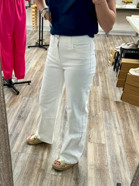 Vervet White High Rise Wide Leg Jean