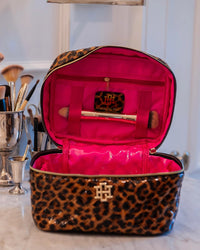 Caroline Hill Hampton Train Case Leopard
