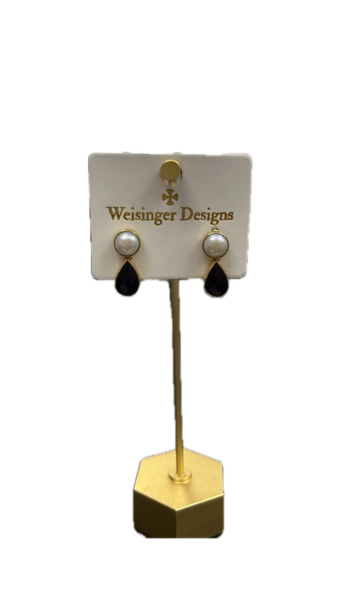 Weisinger Design Pearl and Jet Black Earring