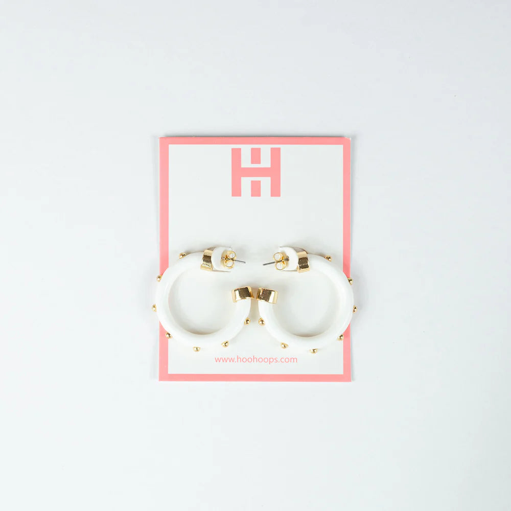 Mini Hoop - White with Gold Balls - Hoo Hoop