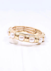 Mirren Bracelet with Pearls Gold - Caroline Hill