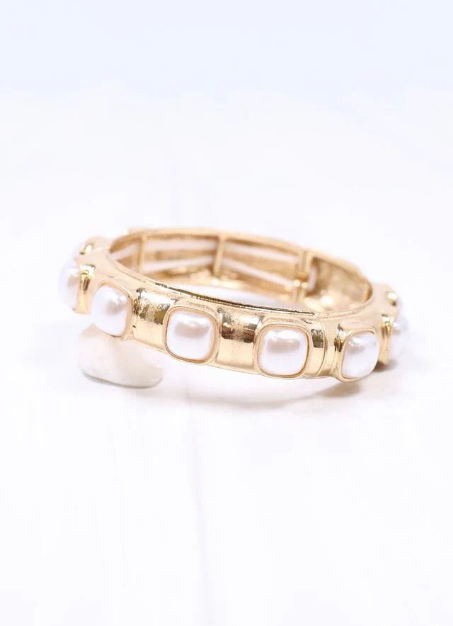Mirren Bracelet with Pearls Gold - Caroline Hill