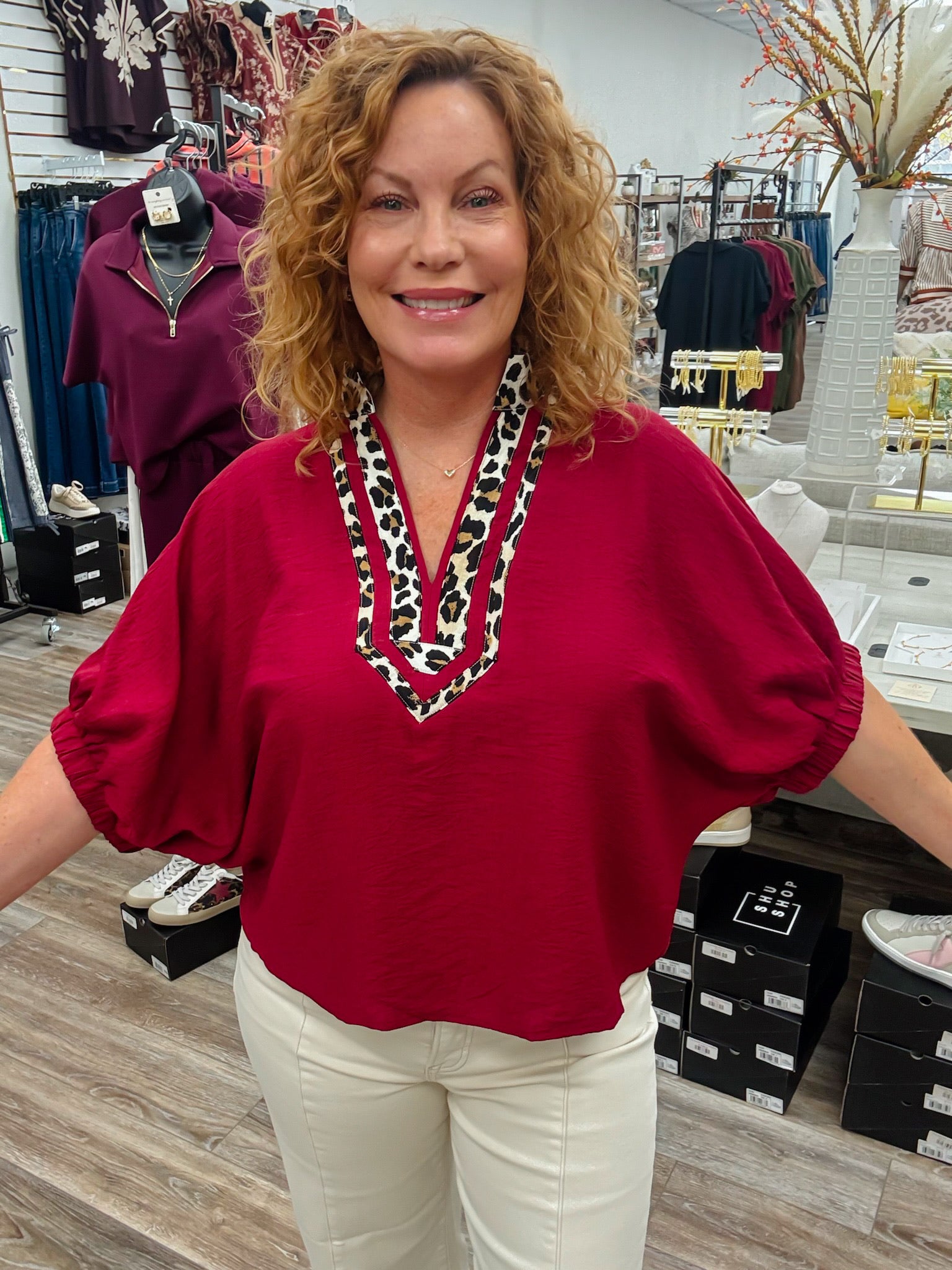 The Cayla Top - Maroon