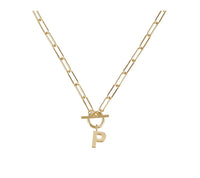 Natalie Wood Designs Toggle Initial Necklaces in P Gold