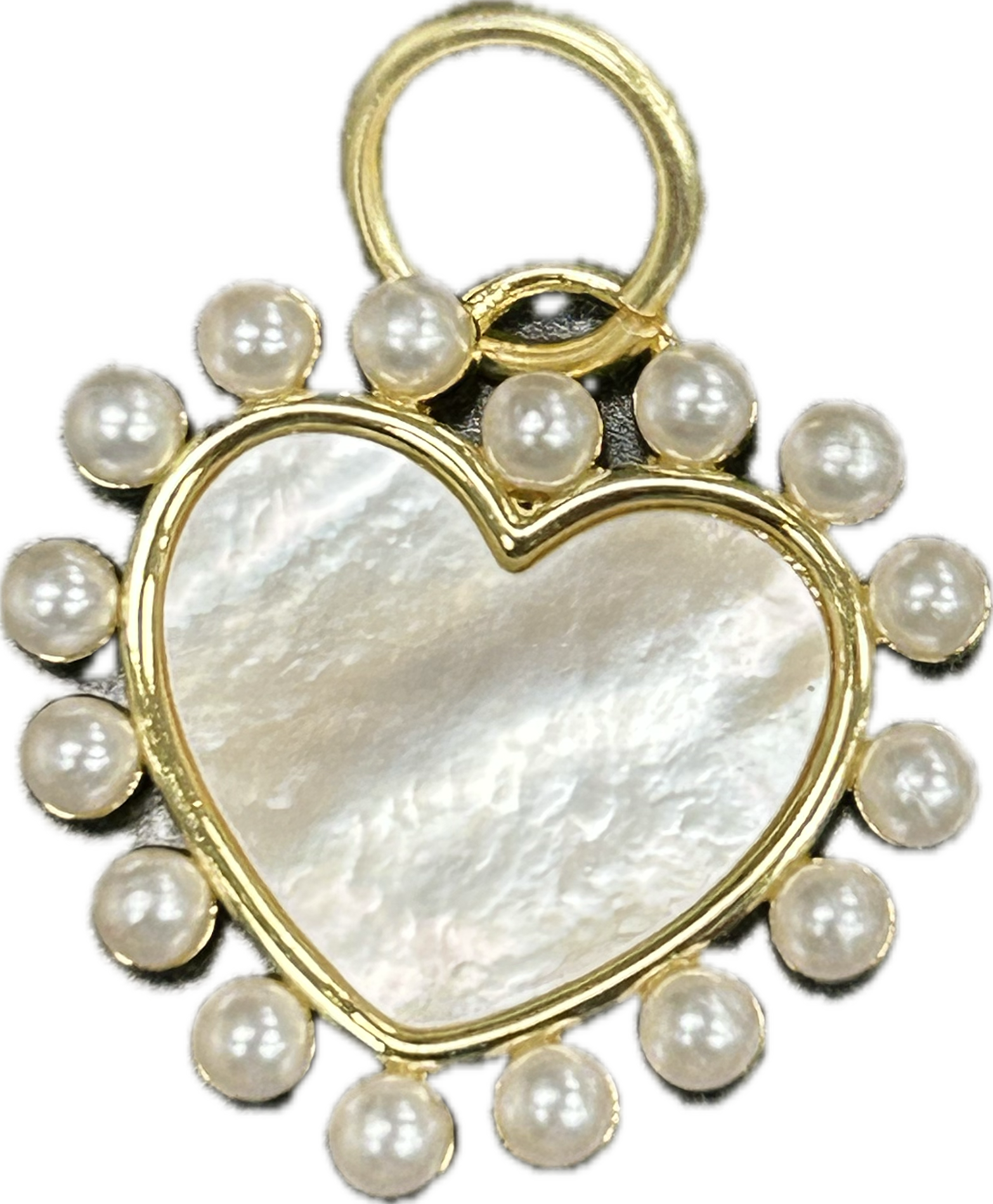 Mother of Pearl Heart  Charm