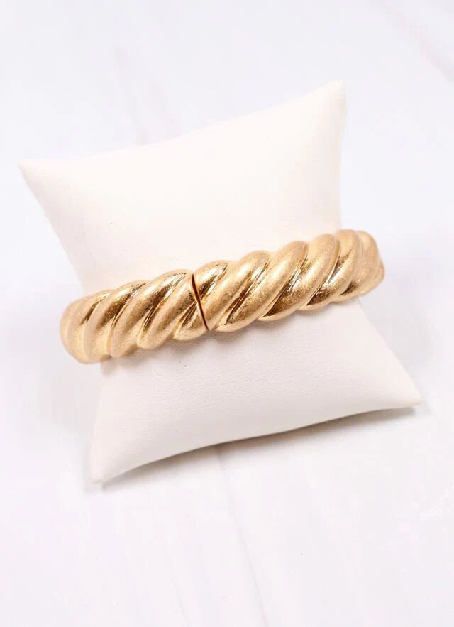 Barbarina Metal Bracelet Gold - Caroline Hill
