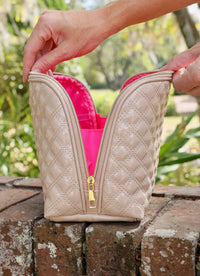 Caroline Hill Capri Large Pouch Nude Patent