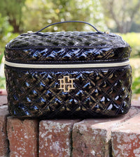 Caroline Hill Hampton Train Case Black Patent