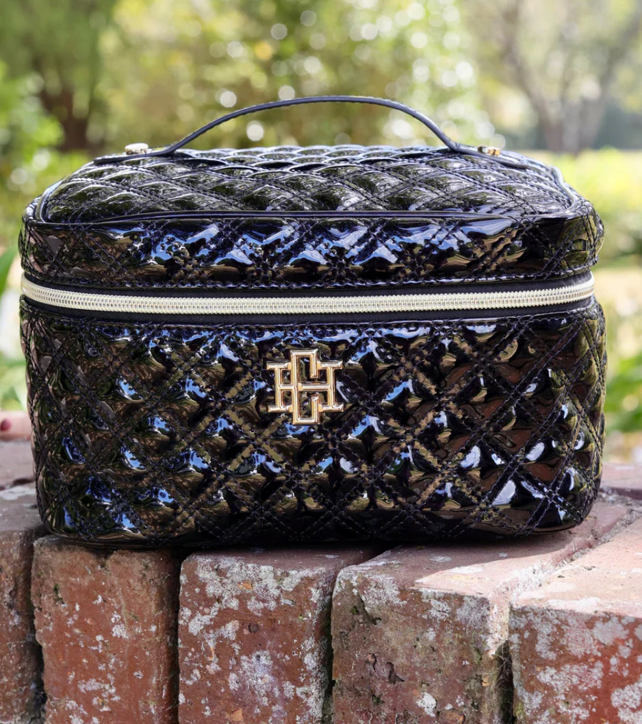 Caroline Hill Hampton Train Case Black Patent