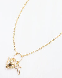 Sally Drop Charm Necklace Gold - Caroline Hill