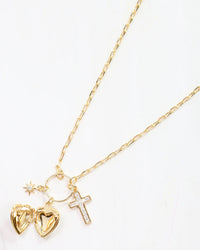 Sally Drop Charm Necklace Gold - Caroline Hill