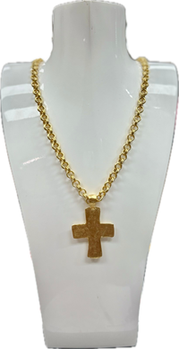 Weisinger Design - chunky cross on double ROLO chain