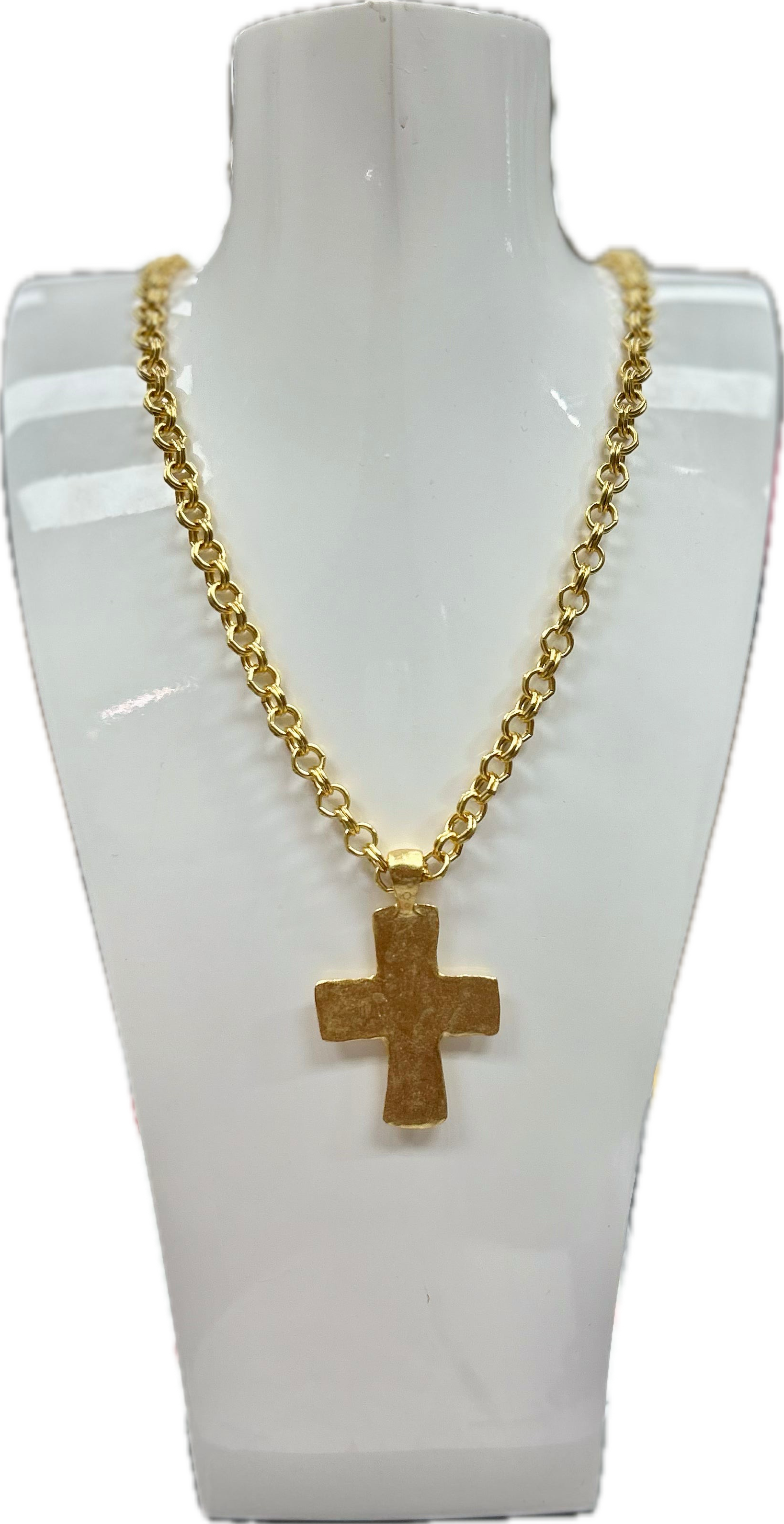 Weisinger Design - chunky cross on double ROLO chain