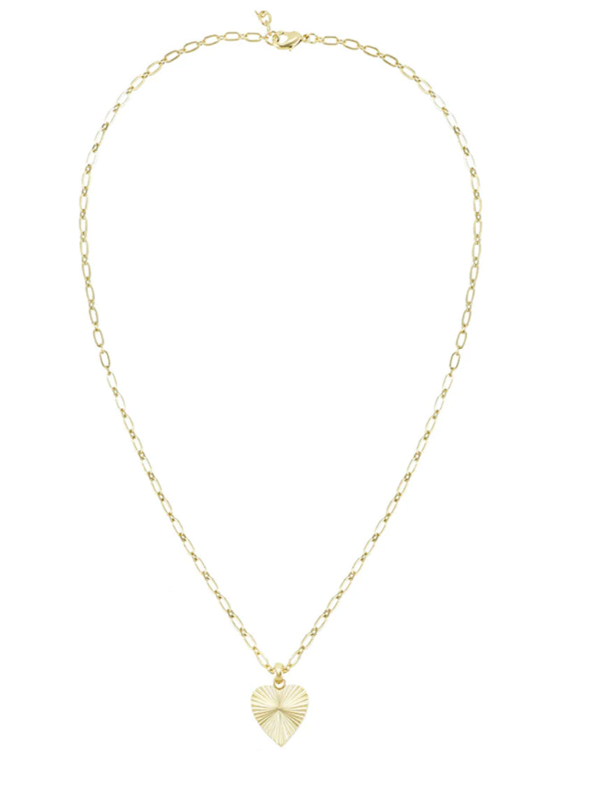 Natalie Wood Design Adorned Heart Charm Necklace in Gold
