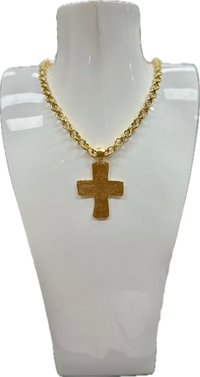 Weisinger Design - chunky cross on double ROLO chain