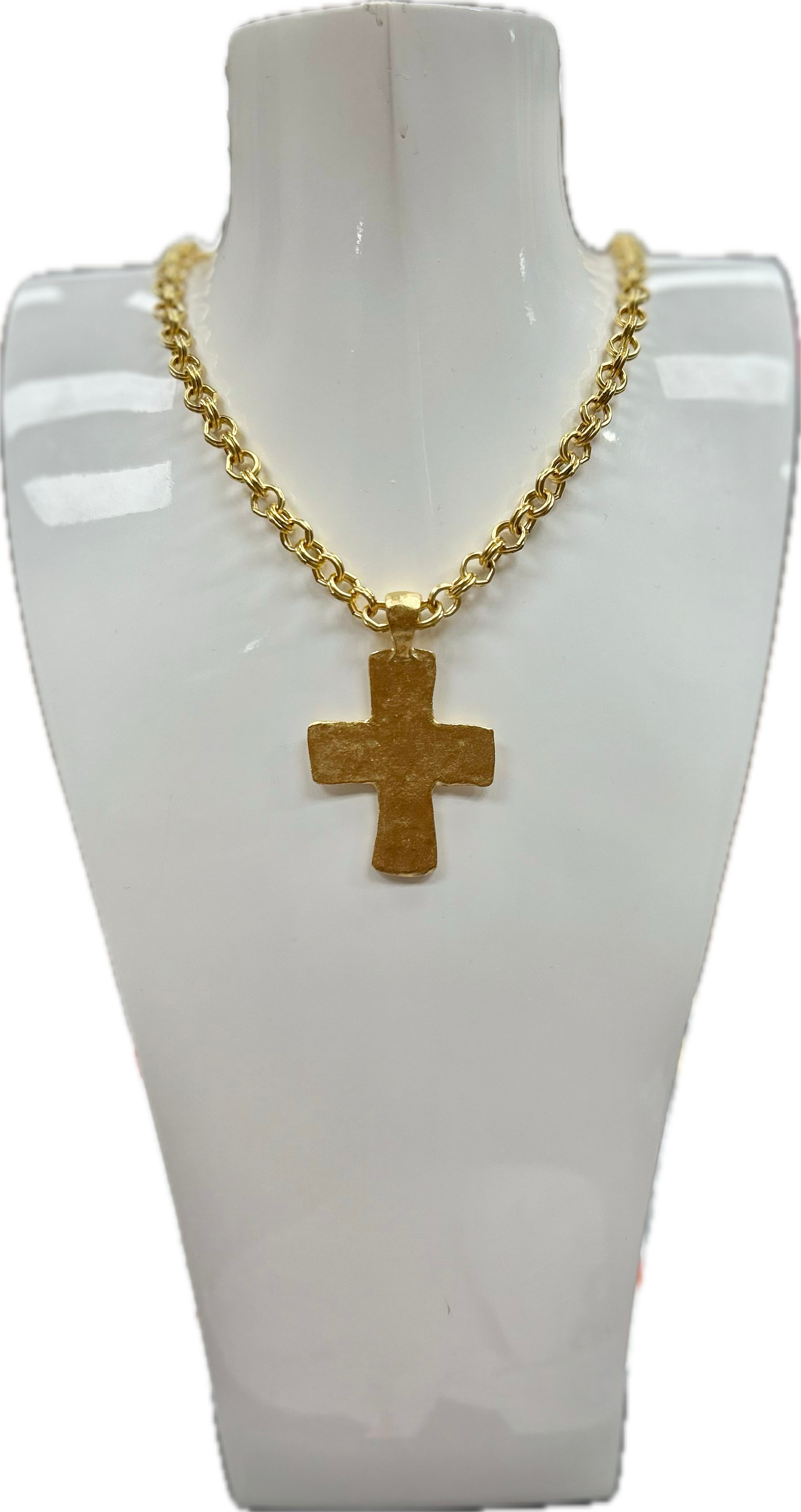 Weisinger Design - chunky cross on double ROLO chain