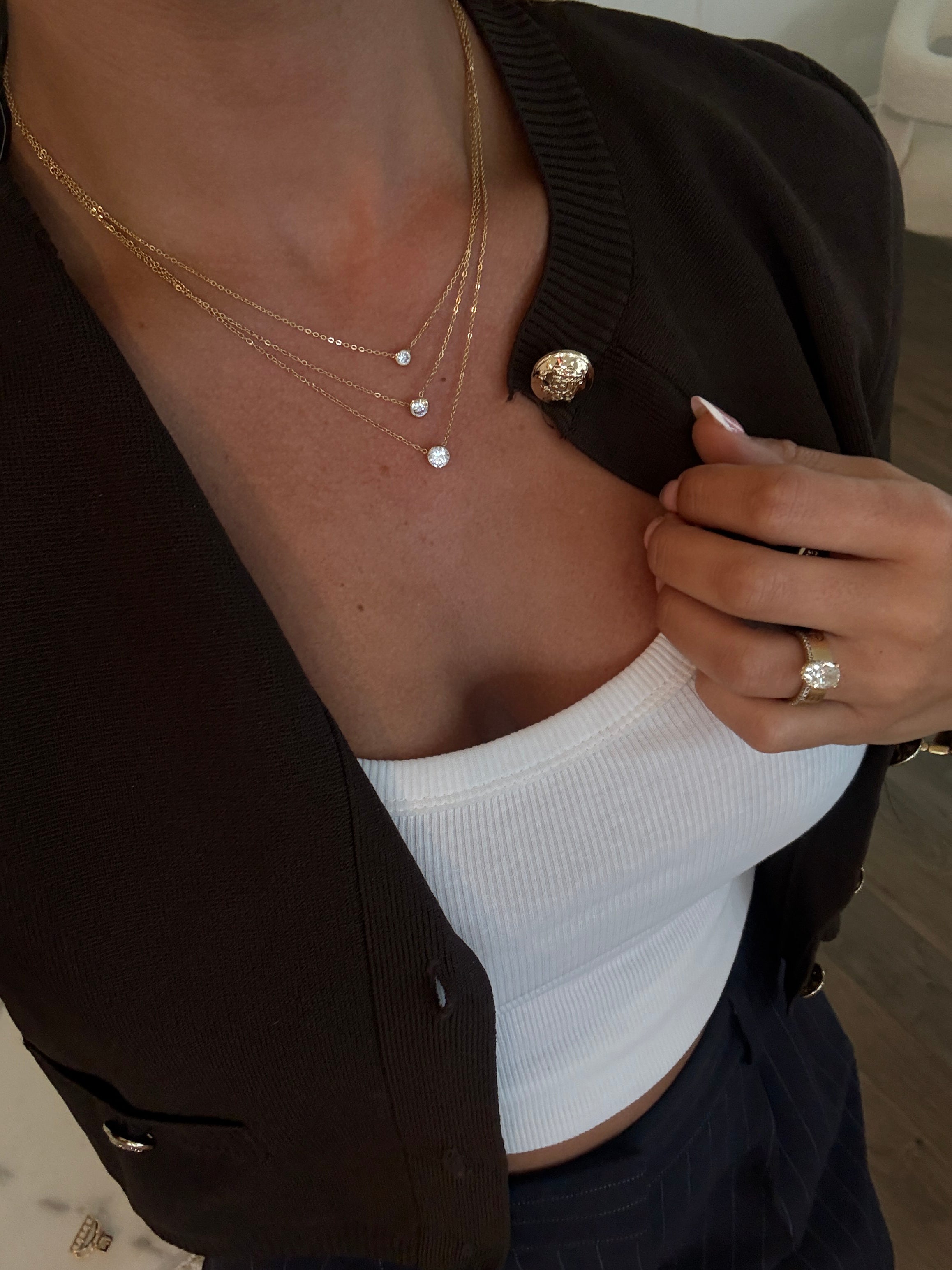 Triple Diamond Necklace