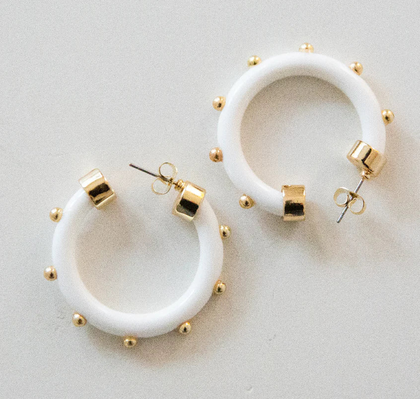 Mini Hoop - White with Gold Balls - Hoo Hoop
